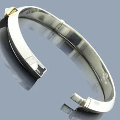 Mother Of Pearl 18K Sterling Silver Bangle Bracelet 1/4 In (7mm) -Invicta Jewelry Store mother of pearl 18k sterling silver bangle bracelet p 43979back