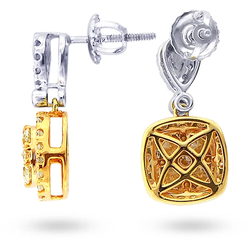 Natural Yellow Diamond Dangle Earrings 1.65ct 14K Yellow Gold 4 Natural Yellow Diamond Dangle Earrings 1.65ct 14K Yellow Gold - Image 2