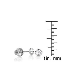 One Carat 14K White Gold Solitaire Round Diamond Bezel Stud Earrings -Invicta Jewelry Store one carat 14k gold solitaire round diamond bezel stud earrings rulerwh