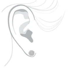 Pave Diamond Circle Earrings 0.36ct Sterling Silver -Invicta Jewelry Store pave diamond circle earrings 036ct sterling silver p 48008box