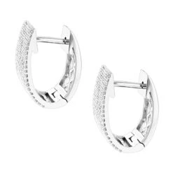 Pave Diamond Earrings For Women 14K White Gold 1 Carat Small Wide Hoops 11 Pave Diamond Earrings For Women 14K White Gold 1 Carat Small Wide Hoops -Invicta Jewelry Store pave diamond earrings 14k 121ct p 42081 backwh