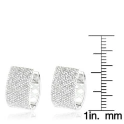 Pave Diamond Earrings For Women 14K White Gold 1 Carat Small Wide Hoops 13 Pave Diamond Earrings For Women 14K White Gold 1 Carat Small Wide Hoops -Invicta Jewelry Store pave diamond earrings 14k 121ct p 42081 rulerwh