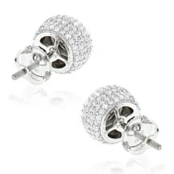 Pave Diamond Earrings 14K White Gold Studs 1.32ct 11 Pave Diamond Earrings 14K White Gold Studs 1.32ct -Invicta Jewelry Store pave diamond earrings 14k 132ct p 41203 backwh