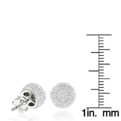 Pave Diamond Earrings 14K White Gold Studs 1.32ct 13 Pave Diamond Earrings 14K White Gold Studs 1.32ct -Invicta Jewelry Store pave diamond earrings 14k 132ct p 41203 rulerwh