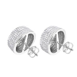 Large 14K White Gold Studs Pave Diamond Earrings 2.3ct 11 Large 14K White Gold Studs Pave Diamond Earrings 2.3ct -Invicta Jewelry Store pave diamond earrings 14k 230ct p 41206 backwh