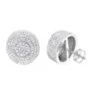 Large 14K White Gold Studs Pave Diamond Earrings 2.3ct