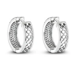 Pave Diamond Hoop Earrings 1.20ct 14K White Gold -Invicta Jewelry Store pave diamond hoop earrings 120ct 14k gold p 49172 backwh