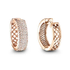 Pave Diamond Hoop Earrings 1.20ct 14K White Gold -Invicta Jewelry Store pave diamond hoop earrings 120ct 14k gold p 49172 ro