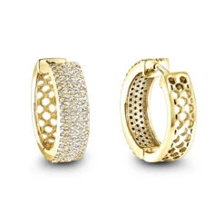 Pave Diamond Hoop Earrings 1.20ct 14K White Gold -Invicta Jewelry Store pave diamond hoop earrings 120ct 14k gold p 49172 ye