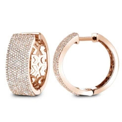 Pave Diamond Hoop Earrings 1.75ct 14K White Gold 10 Pave Diamond Hoop Earrings 1.75ct 14K White Gold -Invicta Jewelry Store pave diamond hoop earrings 195ct 14k p 42950 ro