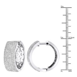 Pave Diamond Hoop Earrings 1.75ct 14K White Gold 12 Pave Diamond Hoop Earrings 1.75ct 14K White Gold -Invicta Jewelry Store pave diamond hoop earrings 195ct 14k p 42950 rulerwh