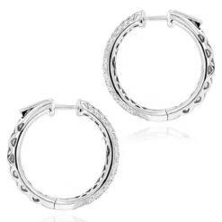 Pave Diamond Hoop Earrings 2.45ct 11 Pave Diamond Hoop Earrings 2.45ct -Invicta Jewelry Store pave diamond hoop earrings 245ct p 40635 backwh