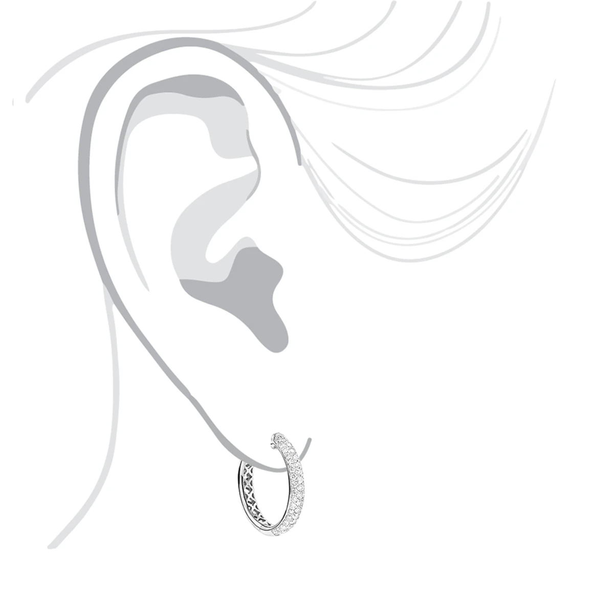 Pave Diamond Hoop Earrings 2.45ct 8 Pave Diamond Hoop Earrings 2.45ct - Image 6