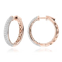 Pave Diamond Hoop Earrings 2.45ct 10 Pave Diamond Hoop Earrings 2.45ct -Invicta Jewelry Store pave diamond hoop earrings 245ct p 40635 ro