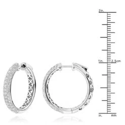 Pave Diamond Hoop Earrings 2.45ct 12 Pave Diamond Hoop Earrings 2.45ct -Invicta Jewelry Store pave diamond hoop earrings 245ct p 40635 rulerwh
