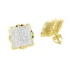 Pave Diamond Stud Earrings 1/2ct 14K Yellow Gold -Invicta Jewelry Store pave diamond stud earrings 12ct 14k yellow or white gold yellow