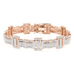 Pave Real Diamond Bracelet For Men 10K Yellow Gold 3.18ct 10 Pave Real Diamond Bracelet For Men 10K Yellow Gold 3.18ct -Invicta Jewelry Store pave real diamond bracelet for men 10k gold 318ct ro