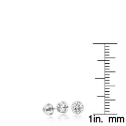 Platinum Bezel Set Diamond Stud Earrings Round Cut 0.75ct -Invicta Jewelry Store platinum bezel set diamond stud earrings round cut 075ct ruler