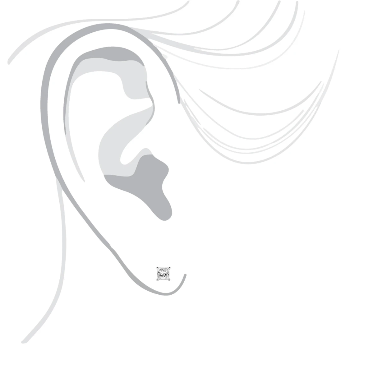 18K White Gold Diamond Stud Earrings 0.50ct 7 18K White Gold Diamond Stud Earrings 0.50ct - Image 5