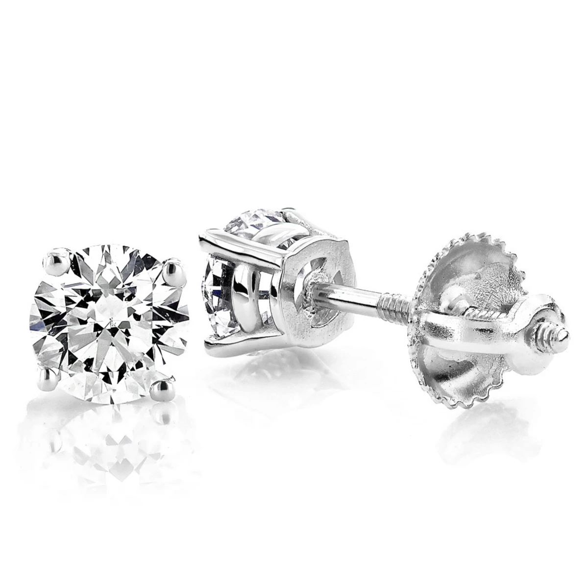Platinum Diamond Stud Earrings With Round Diamonds 0.50ct 3 Platinum Diamond Stud Earrings With Round Diamonds 0.50ct