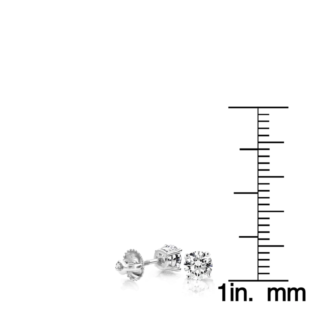 Platinum Diamond Stud Earrings With Round Diamonds 0.50ct 6 Platinum Diamond Stud Earrings With Round Diamonds 0.50ct - Image 4