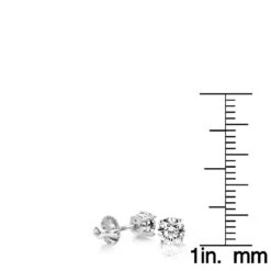 Platinum Diamond Studs Earrings 0.75ct -Invicta Jewelry Store platinum diamond studs earrings 075ct ruler