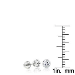Platinum Round Diamond Bezel Stud Earrings 1ct -Invicta Jewelry Store platinum round diamond bezel stud earrings 1ct ruler