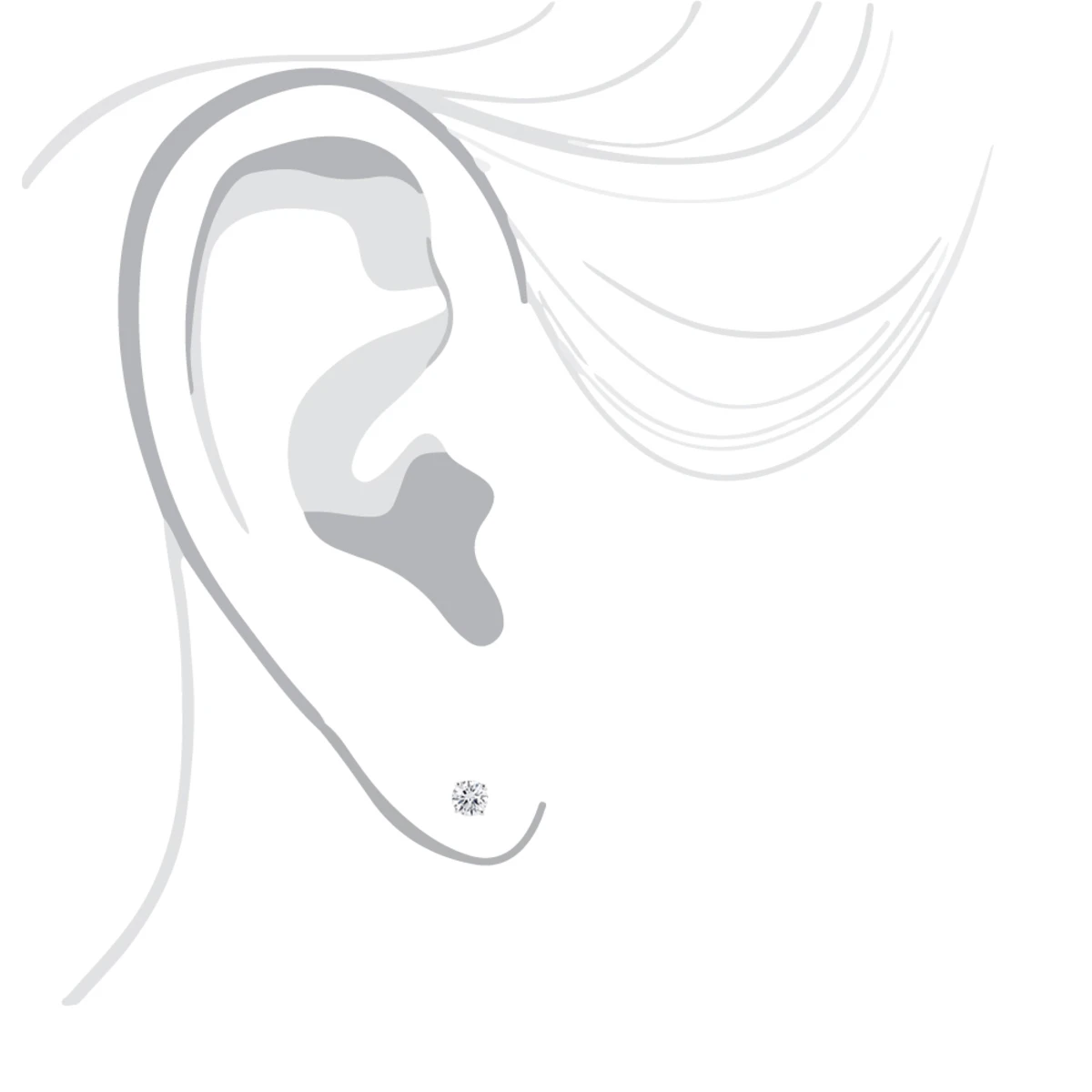 Platinum Solitaire Round Diamond Stud Earrings 0.33ct 5 Platinum Solitaire Round Diamond Stud Earrings 0.33ct - Image 3