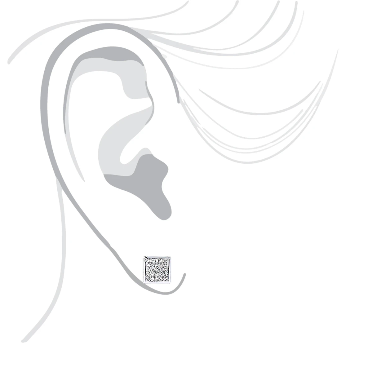 Princess Cut Diamond Earrings 0.5ct 14K White Gold 8 Princess Cut Diamond Earrings 0.5ct 14K White Gold - Image 6