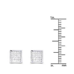Princess Cut Diamond Earrings 0.5ct 14K White Gold 12 Princess Cut Diamond Earrings 0.5ct 14K White Gold -Invicta Jewelry Store princess cut diamond earrings 053ct 14k p 44758 rulerwh