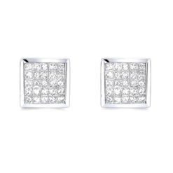 Princess Cut Diamond Earrings 0.5ct 14K White Gold