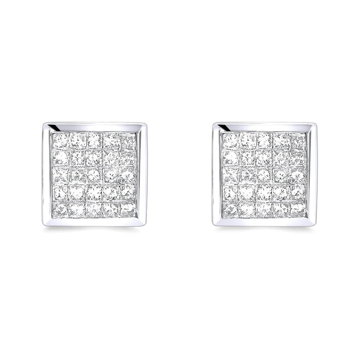 Princess Cut Diamond Earrings 0.5ct 14K White Gold 3 Princess Cut Diamond Earrings 0.5ct 14K White Gold