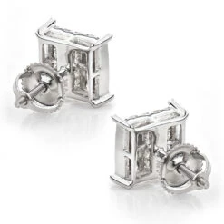 Princess Cut Diamond Earrings Studs Invisible Setting 1.15 -Invicta Jewelry Store princess cut diamond earrings invisible setting 115 p 38040 backwh