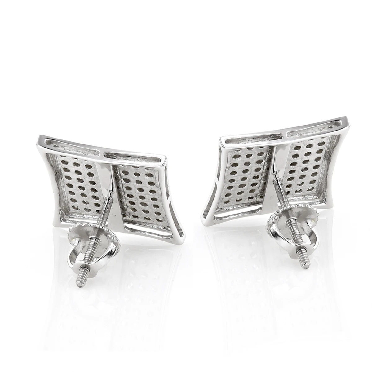 Real Diamond Earrings 10K White Gold Round Diamond Earrings 0.52ct 6 Real Diamond Earrings 10K White Gold Round Diamond Earrings 0.52ct - Image 4