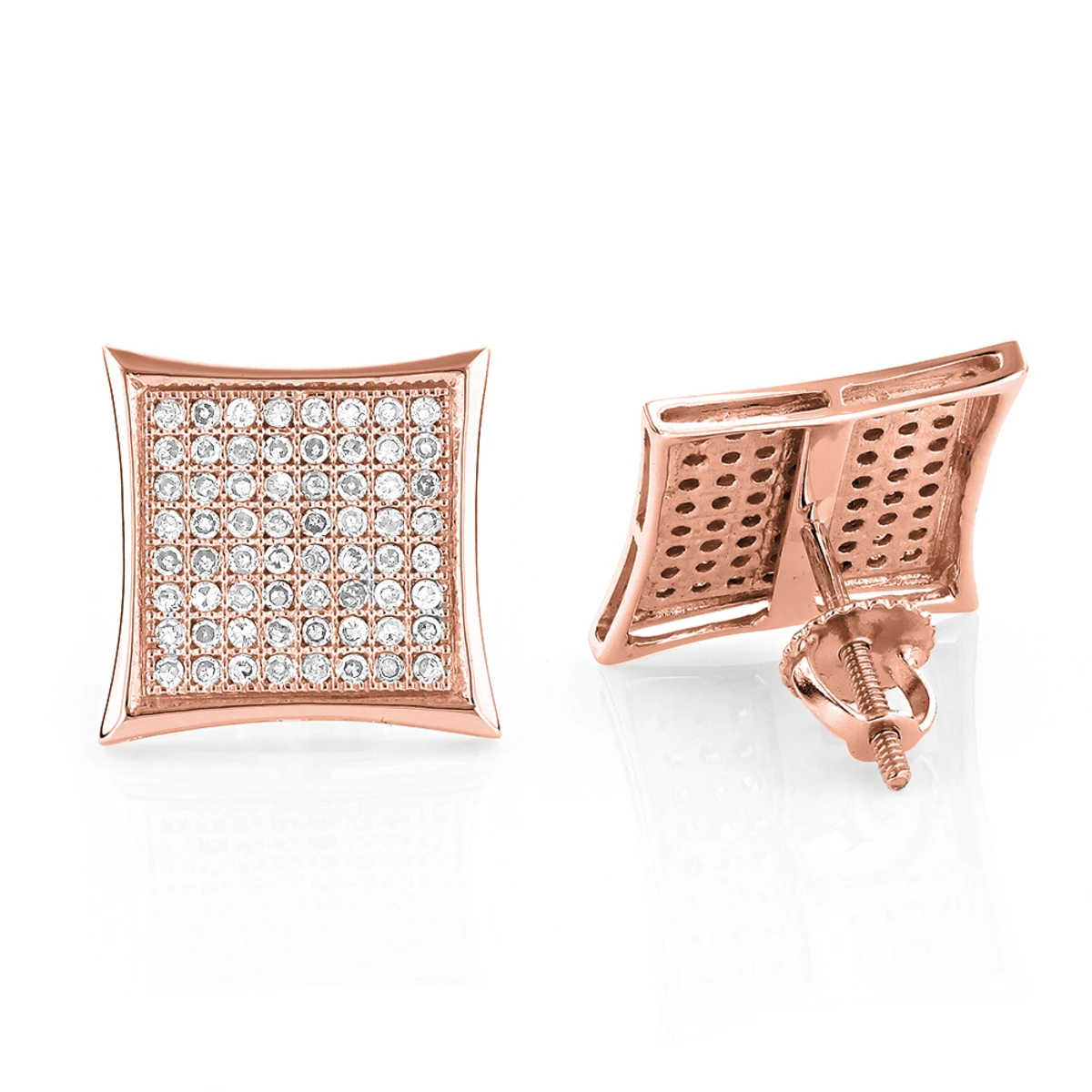 Real Diamond Earrings 10K White Gold Round Diamond Earrings 0.52ct 5 Real Diamond Earrings 10K White Gold Round Diamond Earrings 0.52ct - Image 3