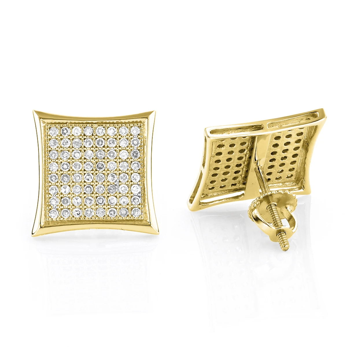 Real Diamond Earrings 10K White Gold Round Diamond Earrings 0.52ct 4 Real Diamond Earrings 10K White Gold Round Diamond Earrings 0.52ct - Image 2