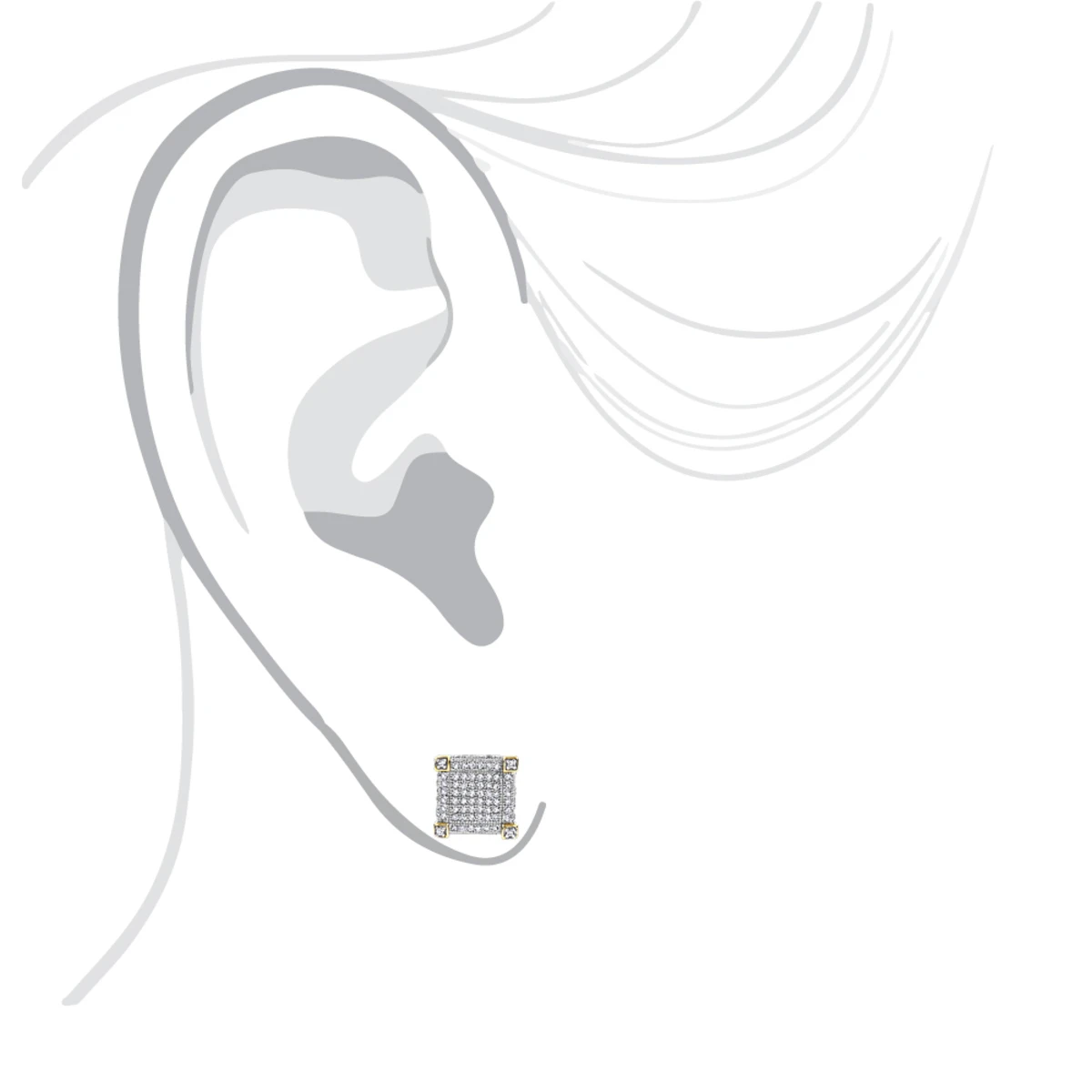 Real Diamond Earrings 14K Yellow Gold Diamond Stud Earrings 0.7 7 Real Diamond Earrings 14K Yellow Gold Diamond Stud Earrings 0.7 - Image 5