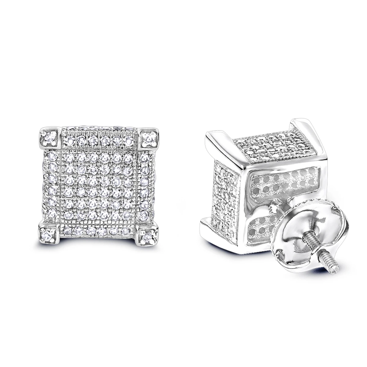 Real Diamond Earrings 14K Yellow Gold Diamond Stud Earrings 0.7 4 Real Diamond Earrings 14K Yellow Gold Diamond Stud Earrings 0.7 - Image 2