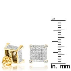 14K Yellow Gold Diamond Stud Earrings 0.85ct -Invicta Jewelry Store real diamond earrings 14k diamond stud earrings 115 p 6905 rulerye