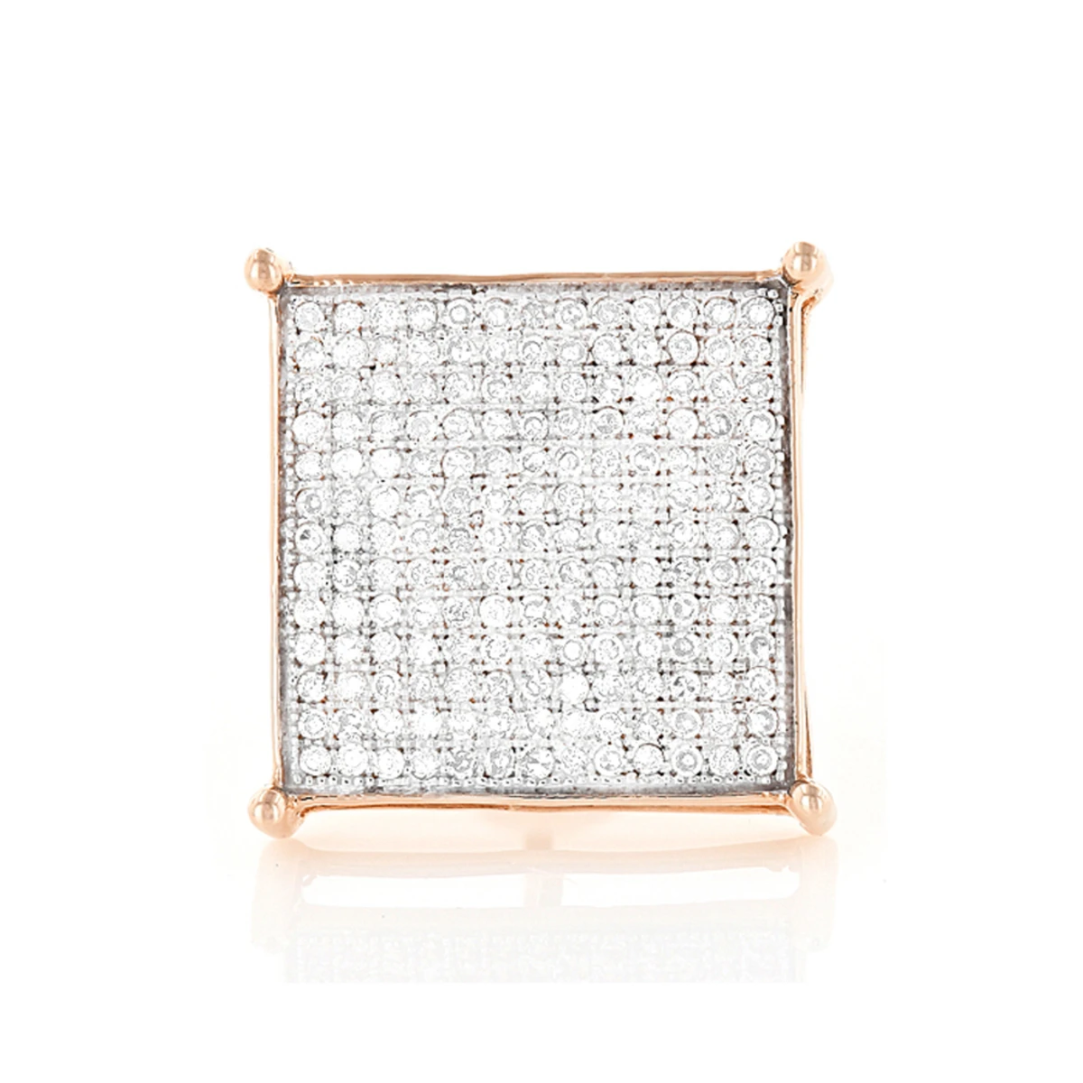 Real Hip Hop 10K Yellow Gold Men's Diamond Oversized Stud Earring 0.6ct 5 Real Hip Hop 10K Yellow Gold Men's Diamond Oversized Stud Earring 0.6ct - Image 3