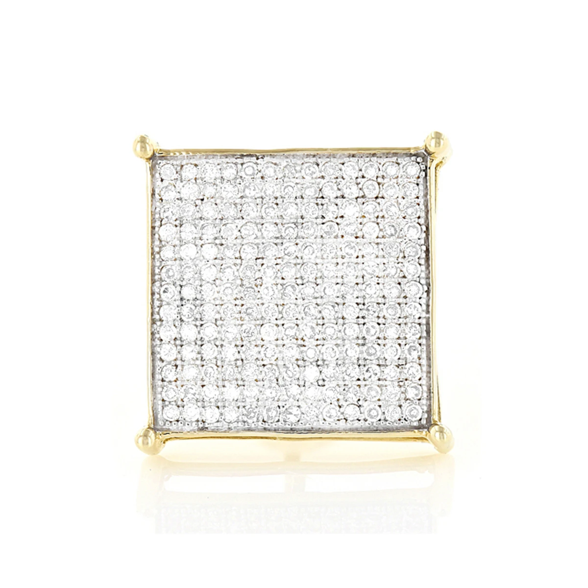 Real Hip Hop 10K Yellow Gold Men's Diamond Oversized Stud Earring 0.6ct 3 Real Hip Hop 10K Yellow Gold Men's Diamond Oversized Stud Earring 0.6ct