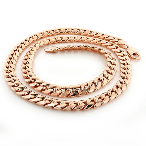 10K Rose Gold Miami Cuban Link Chain In 22-40in 11mm 3 10K Rose Gold Miami Cuban Link Chain In 22-40in 11mm