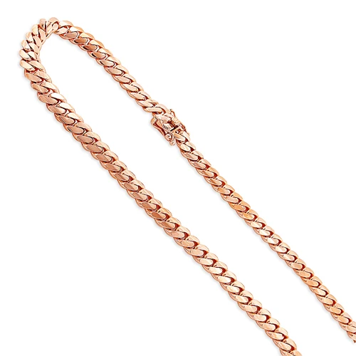 14K Rose Gold Miami Cuban Link Curb Chain 9.5mm 22-40in 3 14K Rose Gold Miami Cuban Link Curb Chain 9.5mm 22-40in
