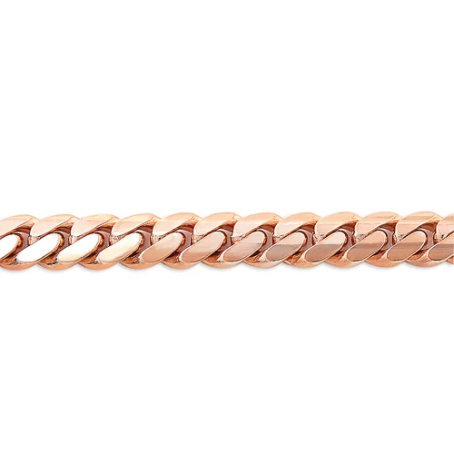 14K Rose Gold Miami Cuban Link Curb Chain 9.5mm 22-40in 4 14K Rose Gold Miami Cuban Link Curb Chain 9.5mm 22-40in - Image 2