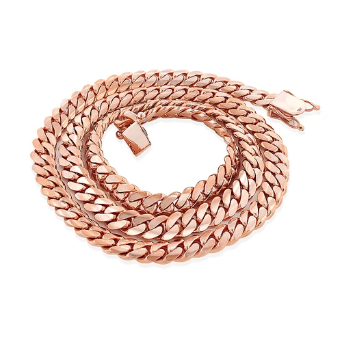 14K Rose Gold Miami Cuban Link Curb Chain 5.6mm 22-40in 4 14K Rose Gold Miami Cuban Link Curb Chain 5.6mm 22-40in - Image 2
