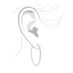 Round Diamond Hoop Earrings 0.6ct Inside Out 14K White Gold 1 3/4 Inches 8 Round Diamond Hoop Earrings 0.6ct Inside Out 14K White Gold 1 3/4 Inches -Invicta Jewelry Store round diamond hoop earrings 06ct inside out 14k gold 1 34 inches bod