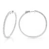Round Diamond Hoop Earrings 0.6ct Inside Out 14K White Gold 1 3/4 Inches -Invicta Jewelry Store round diamond hoop earrings 06ct inside out 14k gold 1 34 inches main