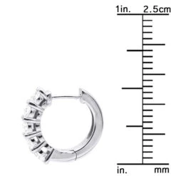 1/2 Inch Classic Huggie Hoop Earrings 14K White Gold With Round Diamonds 1 Carat 13 1/2 Inch Classic Huggie Hoop Earrings 14K White Gold With Round Diamonds 1 Carat -Invicta Jewelry Store round diamond huggie earrings hoops 075ct 14k gold ruler white 20210223 1 1 1 20220529