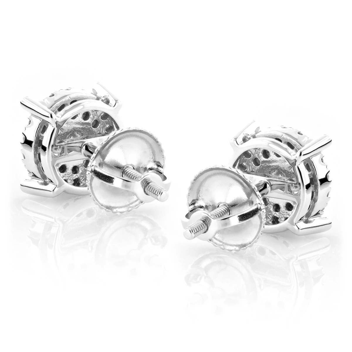 Round Diamond Stud Earrings 0.6ct 14K White Gold 5 Round Diamond Stud Earrings 0.6ct 14K White Gold - Image 3