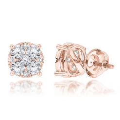 Round Diamond Stud Earrings 1.20ct 14K White Gold -Invicta Jewelry Store round diamond stud earrings 140ct 14k gold ro